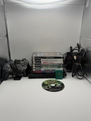Sony PS2 Slim Black Console Bundle Lot – Controllers, Games Memory Card & Cables