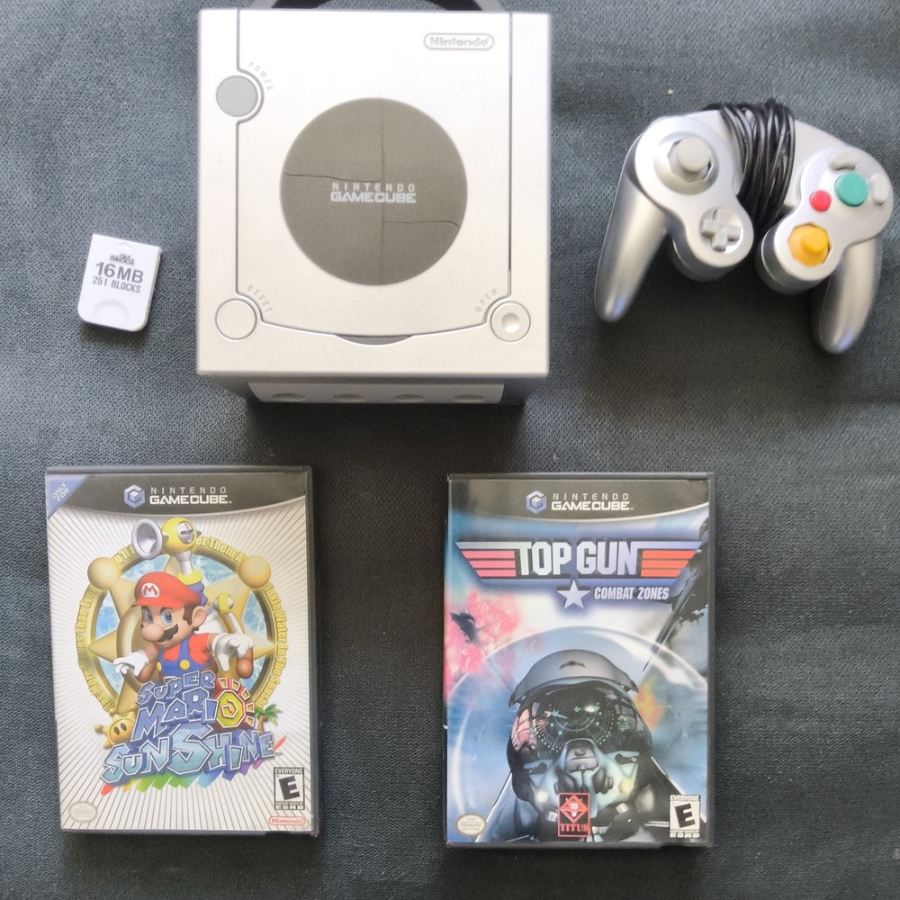 Nintendo GameCube DOL-101(JPN) Silver Console 16MB Controller Mario Sunshine To…