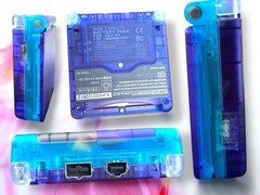 Custom Clear Blue Color Gameboy Advance SP IPS V2/V5 Backlit USB-C Mod Console