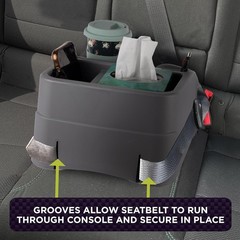 GO GEAR Charcoal Console – Versatile Car Organizer with Adjustable Drink Holders