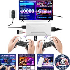 Plug & Play Retro Game Stick: 40,000+ Classics, 4K HDMI & Wireless Controllers