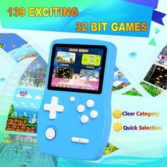 Kid’s Handheld Game Console with 139 Games – Mini Travel Electronic Toy, Blue
