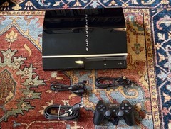 Sony PS3 PlayStation 3 Fat 80GB PS1 Compatible Console CECHL01 + 4 Games – MINT