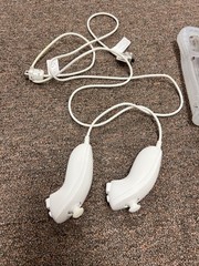 Nintendo Wii RVL-001 White Console + 2 OEM Remote & Nunchuck + 1 Game + Manuals