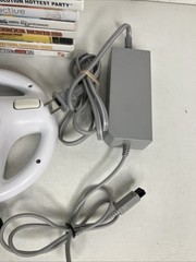 Nintendo Wii Bundle, Controller 10 Games Mario Kart Play Fit Lego Indiana Jones