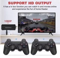 4K 64/128/256GB HDMI STICK TV CONSOLE 2 GAME CONTROLLERS RETRO PREINSTALLED