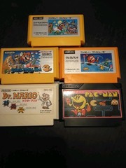 Nintendo Famicom FC 5 Game Lot Cute Kawaii Retro Pop Mario Pac Man Clu Clu Clean