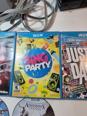 Nintendo Wii U Deluxe 32GB Console Only + Cables Games Sensor Black WUP 101 02