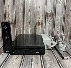 Nintendo Wii Black Console RVL-101 (USA) w/Cords & Controller Tested