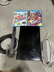 Nintendo Wii U Video Game Console Only Black Plus Two Games Power Cord