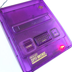 Nintendo Super Famicom Entertainment System 1CHIP-02 Transparent Purple Console