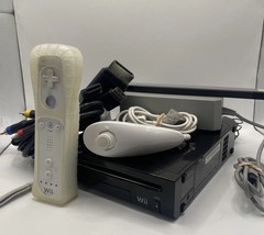 Nintendo Wii Black Console With Nunchuck And Cords Tested And Works – See Pics