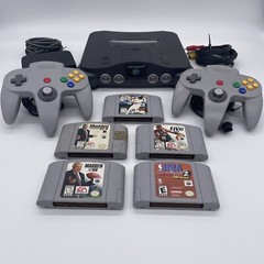 Nintendo N64 System Console (2) Official Controller (5) Games Bundle Lot NUS-001