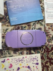 Sony PSP-3001 Hannah Montana Edition Purple 5V-AC, 2g, OG Stickers, *No Batt
