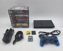 Sony PlayStation 2 PS2 Slim Bundle 14 Games Controller Memory Cards SCPH-75001