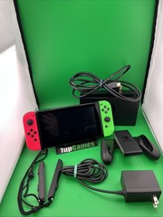 Nintendo Switch HAC-001 Console Black Neon Pink Neon Green W/ Charging Dock(T06)