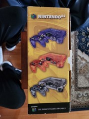 Grape Purple Yellow Strip Funtastic Nintendo 64 Boxed Console