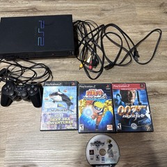 Sony PlayStation 2 Black With 4 Games Tested And Working