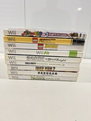 Nintendo Wii Red Console Bundle ‘ No Controllers ‘ 9 Games