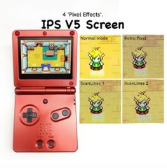 Purple Gameboy Advance SP Clear Yellow Buttons, Crisp Bright IPS Backlit & USB C