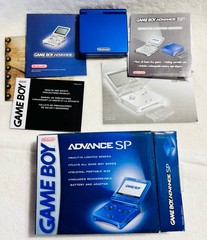 Gameboy Advance SP AGS-001 Cobalt Blue w/Box and Manuals- Tested/Works -Nintendo
