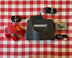 Nintendo 64 Console w/ Red Controller + 2000 NASCAR Game *Tested/Working*
