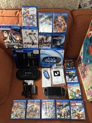Sony PS Vita OLED 3G WiFi PCH-1101 Huge Bundle w/7 Brand New Games 8 Used