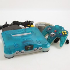 Nintendo 64 Clear Blue Console FREE Shipping NUS-001 Tested System -NTSC-J- 1797