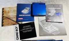 Gameboy Advance SP AGS-001 Cobalt Blue w/Box and Manuals- Tested/Works -Nintendo