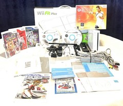 Nintendo Wii RVL-001 Console Bundle OEM MotionPlus Wii Fit Plus Active 6 Games