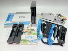 Nintendo Wii RVL-001 Black Console Motion Plus w/ Controllers Nunchuks Cords EUC