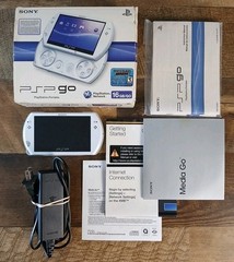 PSP GO PlayStation Portable White Game Console 16GB PSP-N1001 – CIB – Tested