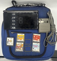 Nintendo DS Lite Handheld Black USG-001 Bundle 5 Games, Case, Charger, & Stylus