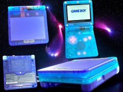 Custom Clear Blue Color Gameboy Advance SP IPS V2/V5 Backlit USB-C Mod Console