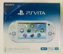 USED PS Playstation vita Wi-Fi model LIGHT BLUE WHITE with all items ZA14 JAPAN
