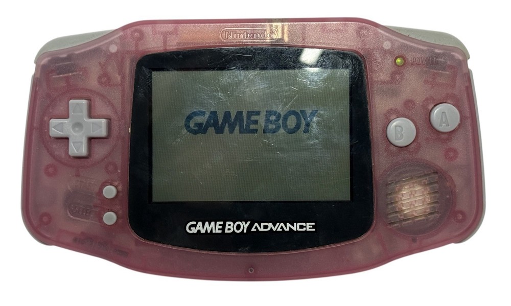 Nintendo Game Boy Advance AGB-001 Clear Pink Handheld System Tested Working