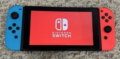 Nintendo Switch with Neon Blue and Neon Red Joy Con Complete CUSTOM LISTING