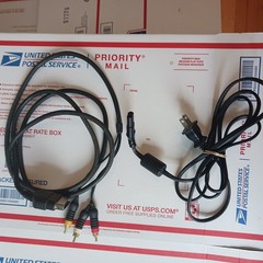 Orig Microsoft Xbox Console Power Cord and Video Cable,OEM Tested Working