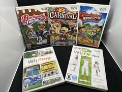 Nintendo Wii RVL-001 Console Bundle OEM Remote Nunchuk 5 Games Tested