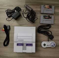 SNES Console Bundle OEM Controller DKC MKII Tested Reset Button Issue