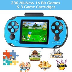 230 HD Classic Retro Games Portable Handheld Console for Kids & Adults – Blue