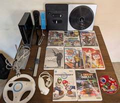 Nintendo Wii Console Bundle RVL-001 + 2GB SD, 9 Games, DJ Hero – WORKS GREAT!