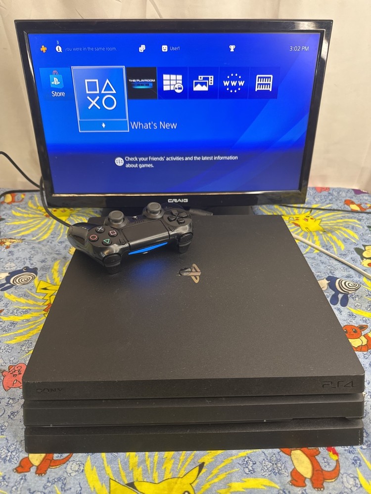 PlayStation 4 Pro PS4 1TB Black Console Testes/Working W/ Controller