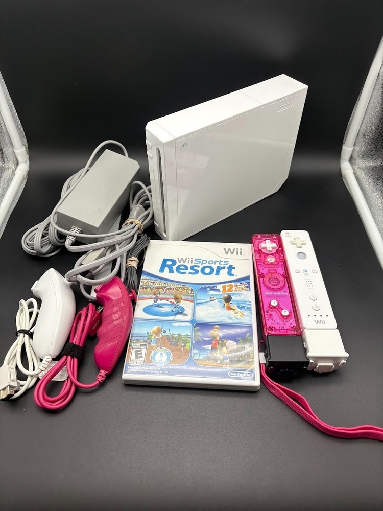 TESTED! Nintendo Wii Model RVL-001 Console Bundle w/ Wii Sports Resort + More!