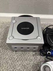 Nintendo GameCube Console Bundle (Platinum Silver) w/ Controller + Cords DOL-001