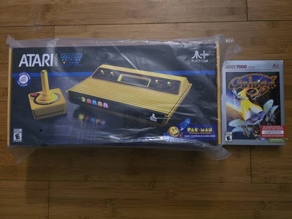 2025 Atari 2600+ PAC-MAN Edition Console Wireless Joystick Yellow +Galaga