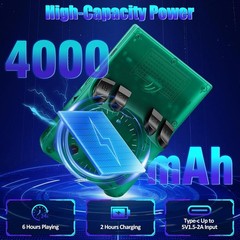 R36MAX 2 Retro Handheld Game Console, 4.5 Inch, HD Screen 128GB Green Color