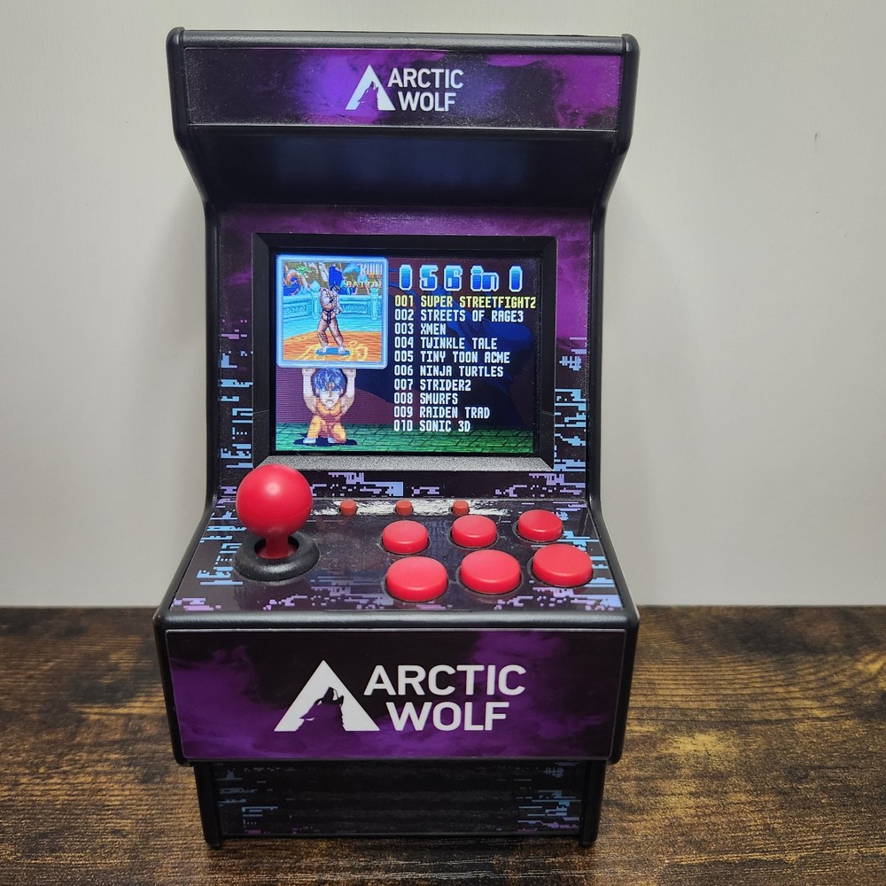 Retro Mini Arcade Machine ARCTIC WOLF Handheld 156 Classic VideoGames W-Battery