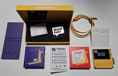 Playdate Console w/Purple & Special Pizza Box Covers & Original Box,Cord