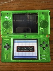 Nintendo DS Lite Transparent Clear Green Handheld System Tested Read Disc